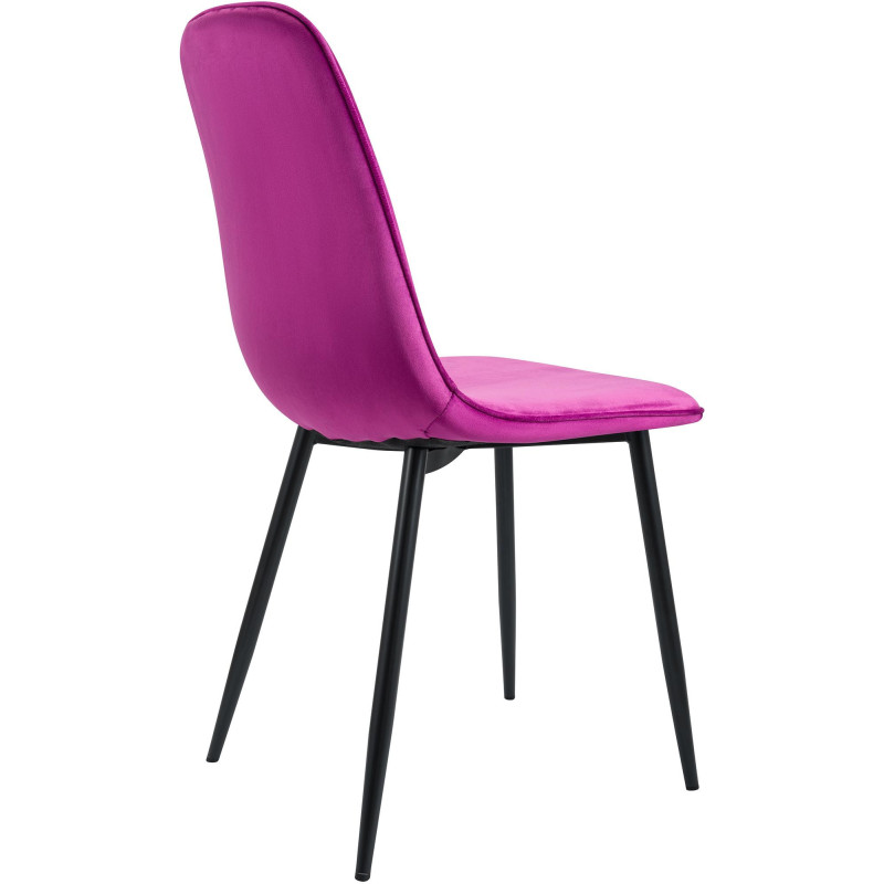 Chaise moderne minimaliste Velours Violet Métal Noir Mat Erony - 2