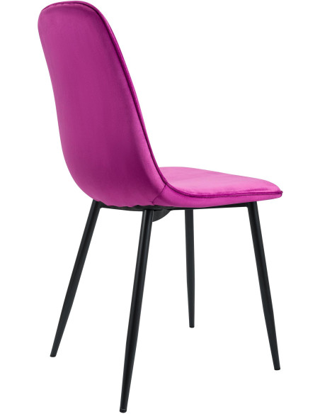 Chaise moderne minimaliste Velours Violet Métal Noir Mat Erony - 2