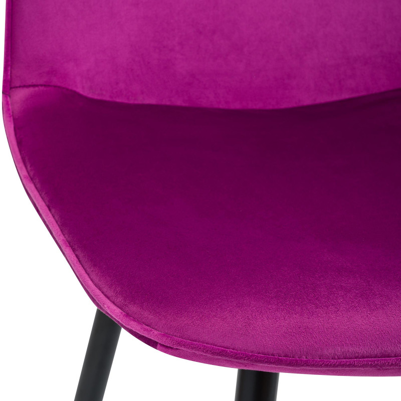 Chaise moderne minimaliste Velours Violet Métal Noir Mat Erony - 3