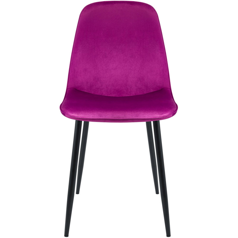 Chaise moderne minimaliste Velours Violet Métal Noir Mat Erony - 4