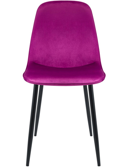Chaise moderne minimaliste Velours Violet Métal Noir Mat Erony - 4