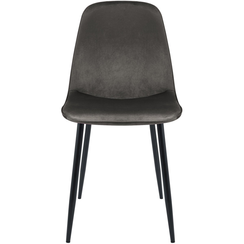 Chaise moderne minimaliste Velours Gris anthracite Métal Noir Mat Erony - 4
