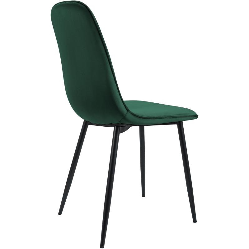 Chaise moderne minimaliste Velours Vert Métal Noir Mat Erony - 2