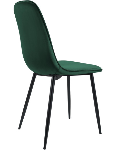 Chaise moderne minimaliste Velours Vert Métal Noir Mat Erony - 2