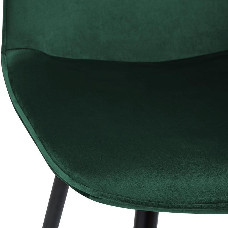 Chaise moderne minimaliste Velours Vert Métal Noir Mat Erony - 3