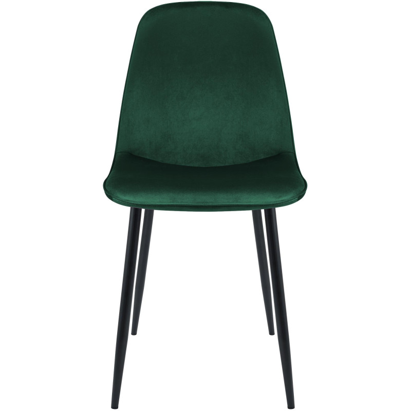 Chaise moderne minimaliste Velours Vert Métal Noir Mat Erony - 4