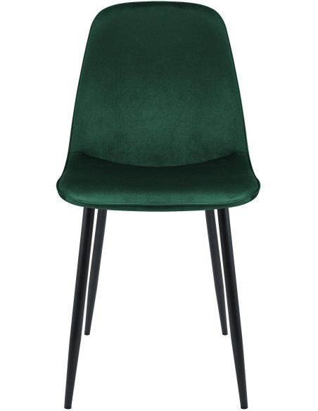 Chaise moderne minimaliste Velours Vert Métal Noir Mat Erony - 4