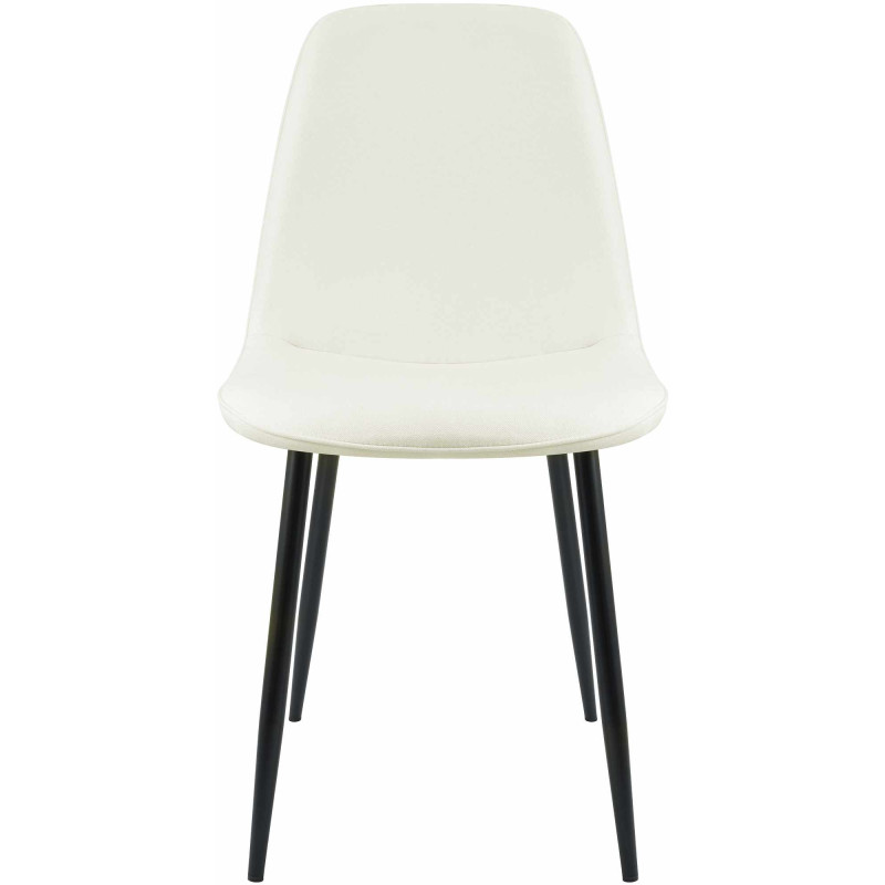 Chaise moderne minimaliste Tissu Blanc crème Métal Noir Mat Erony - 4