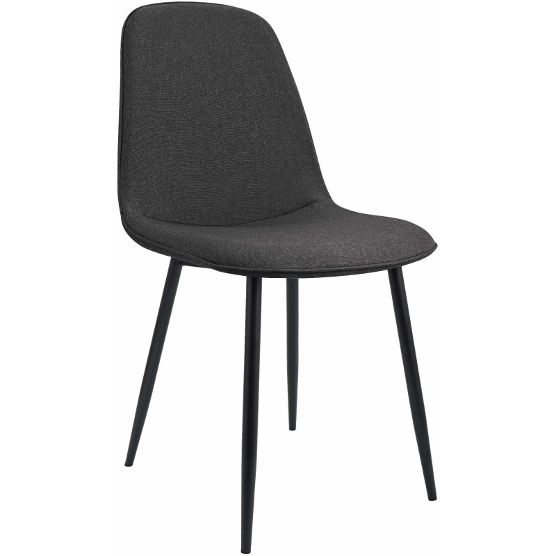 Chaise moderne minimaliste Tissu Gris foncé Métal Noir Mat Erony - 1