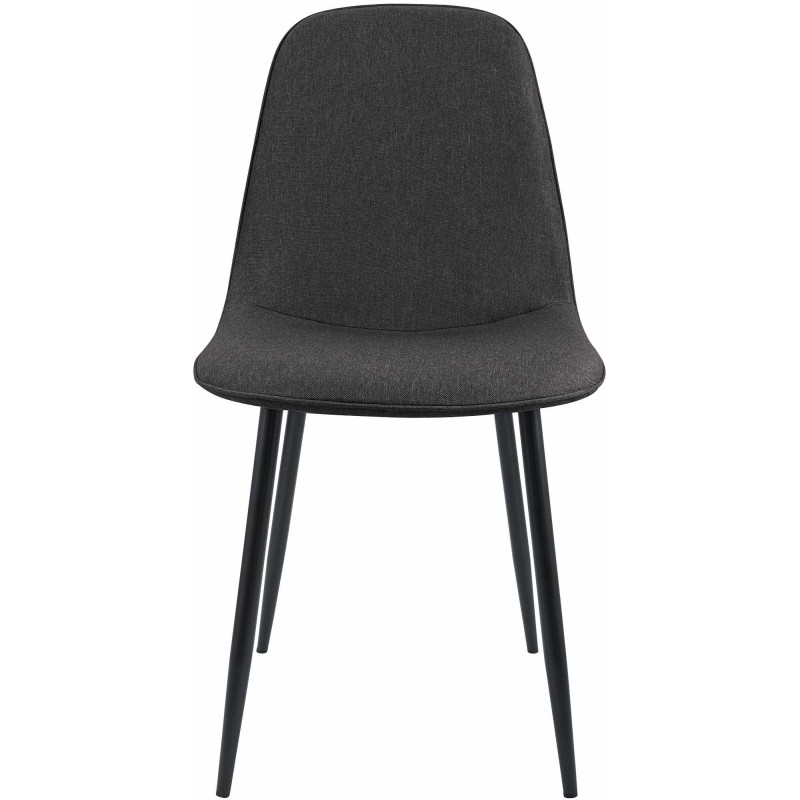 Chaise moderne minimaliste Tissu Gris foncé Métal Noir Mat Erony - 3
