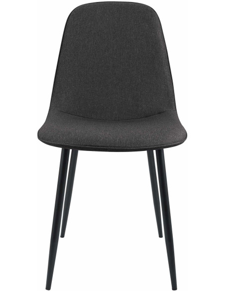 Chaise moderne minimaliste Tissu Gris foncé Métal Noir Mat Erony - 3
