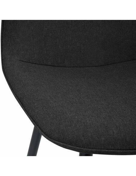 Chaise moderne minimaliste Tissu Gris foncé Métal Noir Mat Erony - 4