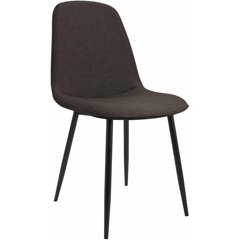 Chaise moderne minimaliste Tissu Marron Métal Noir Mat Erony - 1