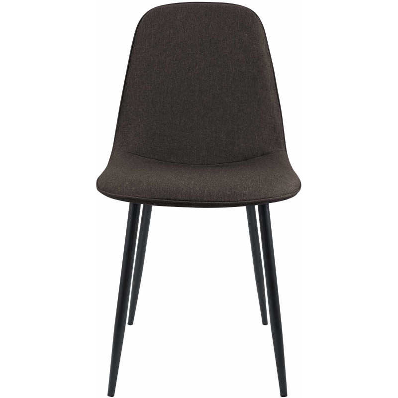 Chaise moderne minimaliste Tissu Marron Métal Noir Mat Erony - 4