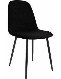 Chaise moderne minimaliste Tissu Noir Métal Noir Mat Erony - 1