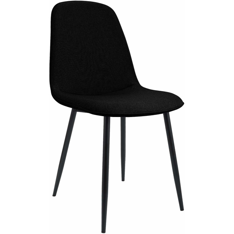 Chaise moderne minimaliste Tissu Noir Métal Noir Mat Erony - 1