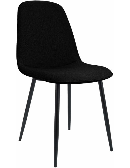 Chaise moderne minimaliste Tissu Noir Métal Noir Mat Erony - 1