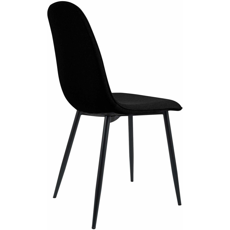 Chaise moderne minimaliste Tissu Noir Métal Noir Mat Erony - 2