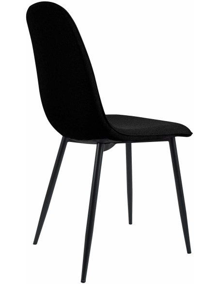 Chaise moderne minimaliste Tissu Noir Métal Noir Mat Erony - 2
