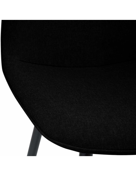 Chaise moderne minimaliste Tissu Noir Métal Noir Mat Erony - 3