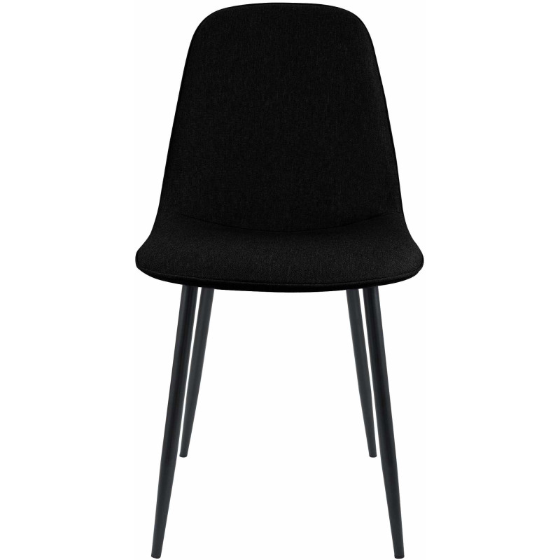 Chaise moderne minimaliste Tissu Noir Métal Noir Mat Erony - 4