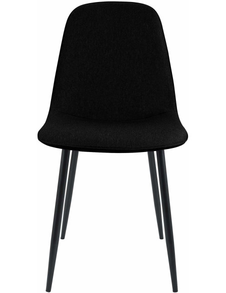 Chaise moderne minimaliste Tissu Noir Métal Noir Mat Erony - 4