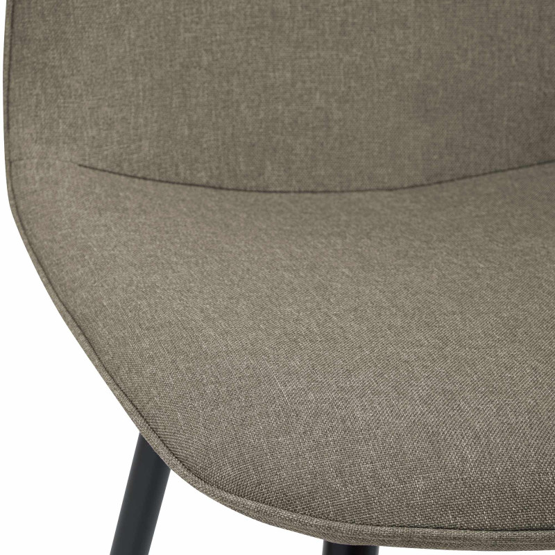 Chaise moderne minimaliste Tissu Taupe Métal Noir Mat Erony - 3