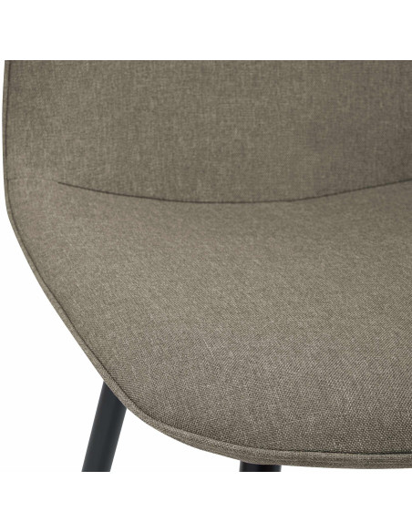 Chaise moderne minimaliste Tissu Taupe Métal Noir Mat Erony - 3