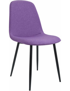 Chaise moderne minimaliste Tissu Violet Métal Noir Mat Erony - 1