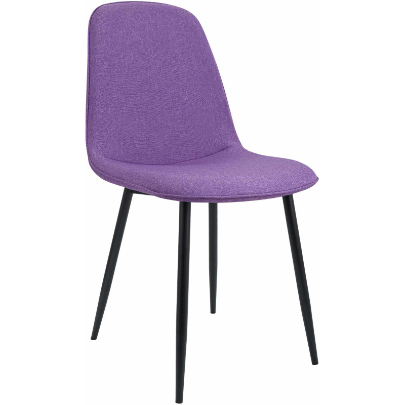 Chaise moderne minimaliste Tissu Violet Métal Noir Mat Erony - 1