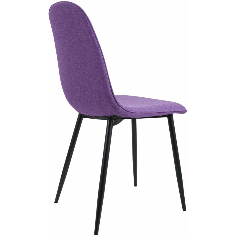 Chaise moderne minimaliste Tissu Violet Métal Noir Mat Erony - 2