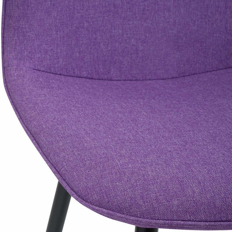 Chaise moderne minimaliste Tissu Violet Métal Noir Mat Erony - 3