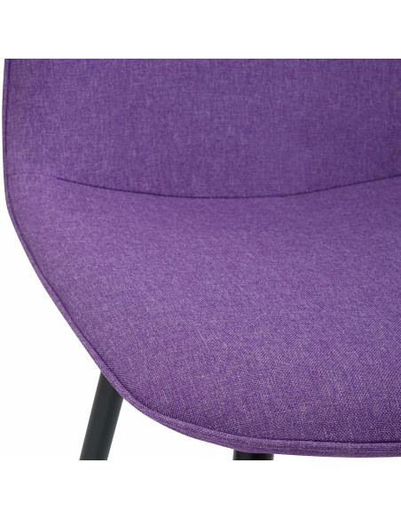 Chaise moderne minimaliste Tissu Violet Métal Noir Mat Erony - 3