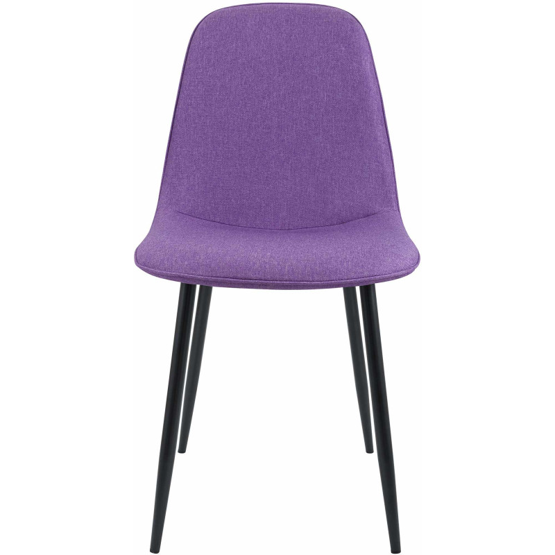 Chaise moderne minimaliste Tissu Violet Métal Noir Mat Erony - 4