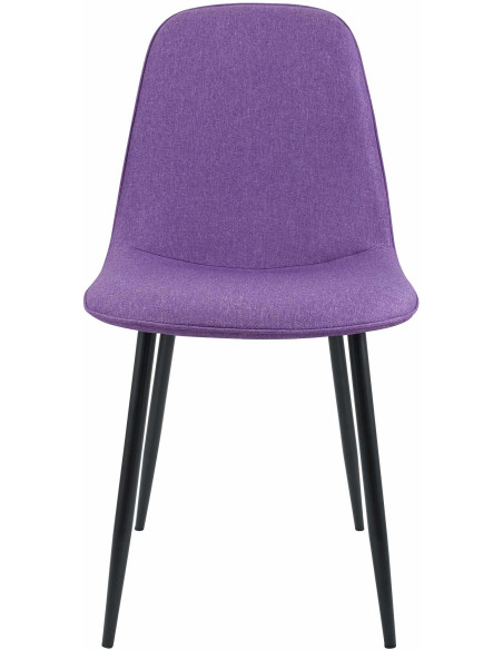 Chaise moderne minimaliste Tissu Violet Métal Noir Mat Erony - 4