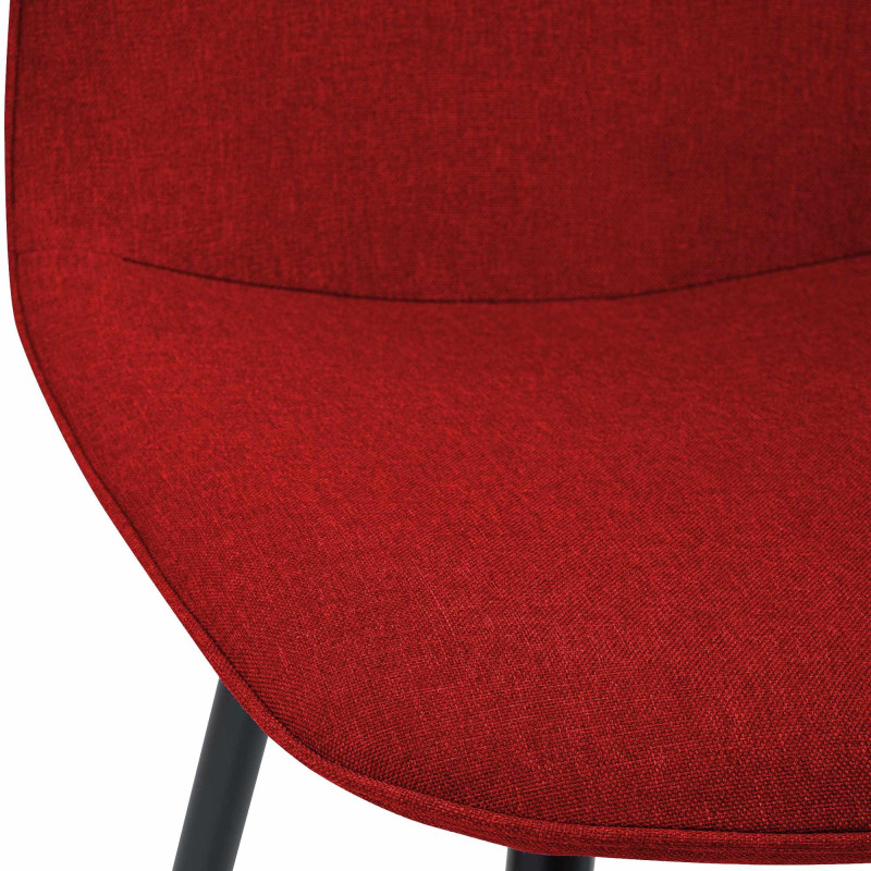 Chaise moderne minimaliste Tissu Rouge Métal Noir Mat Erony - 3