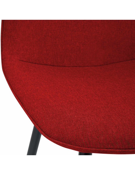 Chaise moderne minimaliste Tissu Rouge Métal Noir Mat Erony - 3
