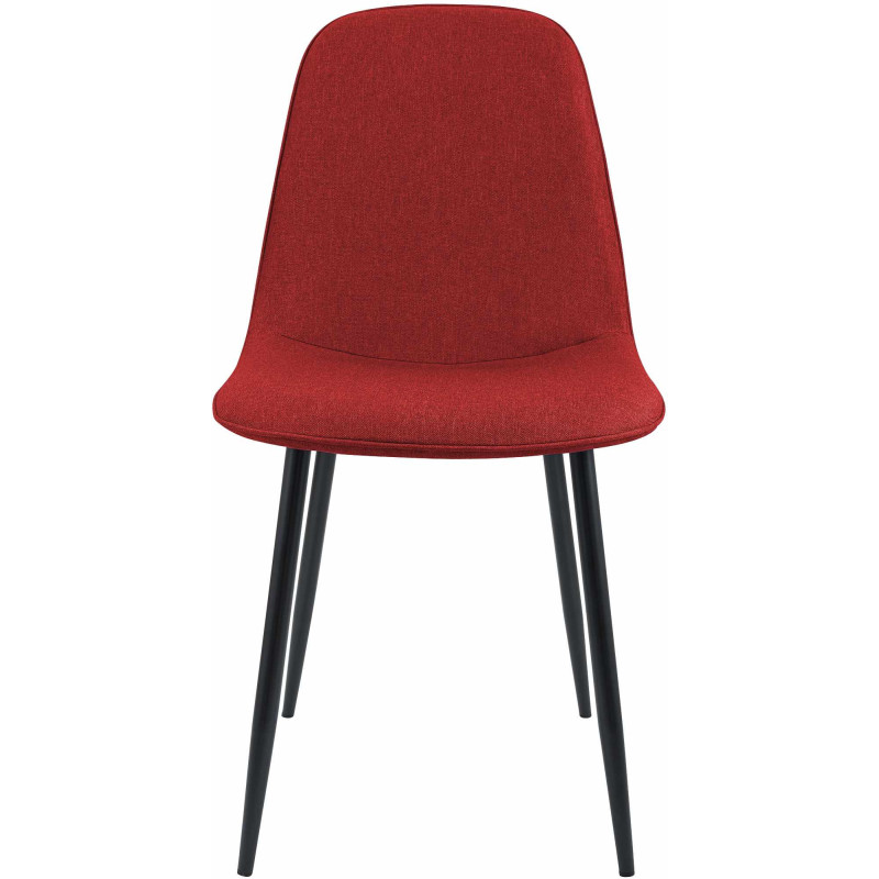 Chaise moderne minimaliste Tissu Rouge Métal Noir Mat Erony - 4