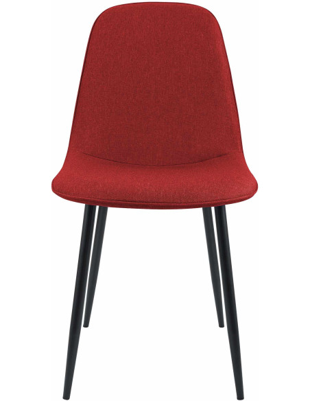 Chaise moderne minimaliste Tissu Rouge Métal Noir Mat Erony - 4