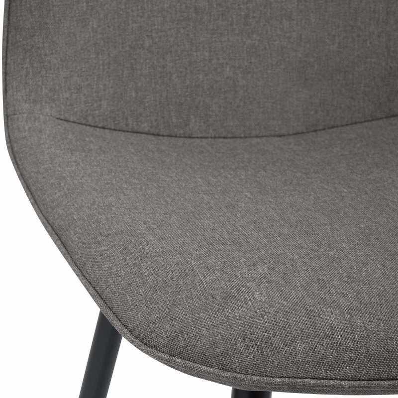 Chaise moderne minimaliste Tissu Gris clair Métal Noir Mat Erony - 3
