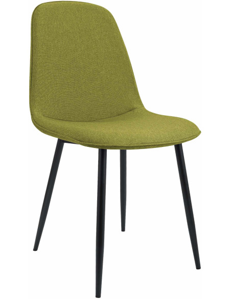 Chaise moderne minimaliste Tissu Vert Métal Noir Mat Erony - 1