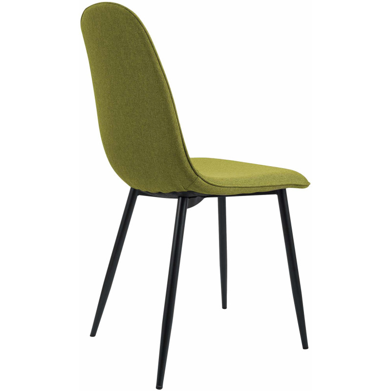 Chaise moderne minimaliste Tissu Vert Métal Noir Mat Erony - 2