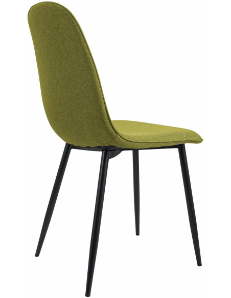 Chaise moderne minimaliste Tissu Vert Métal Noir Mat Erony - 2