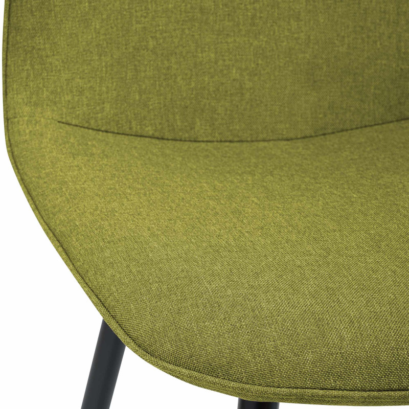 Chaise moderne minimaliste Tissu Vert Métal Noir Mat Erony - 3