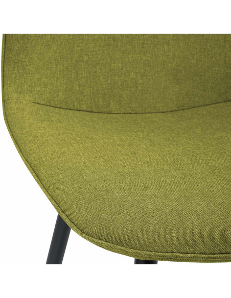 Chaise moderne minimaliste Tissu Vert Métal Noir Mat Erony - 3