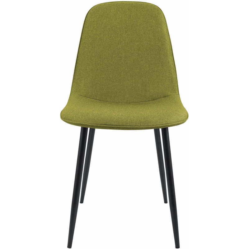 Chaise moderne minimaliste Tissu Vert Métal Noir Mat Erony - 4