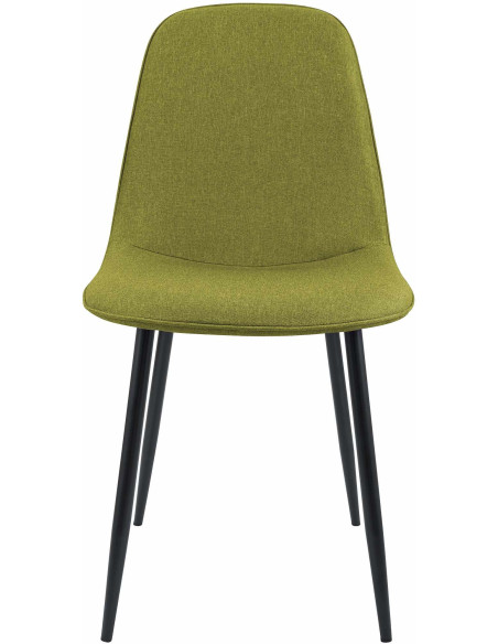 Chaise moderne minimaliste Tissu Vert Métal Noir Mat Erony - 4