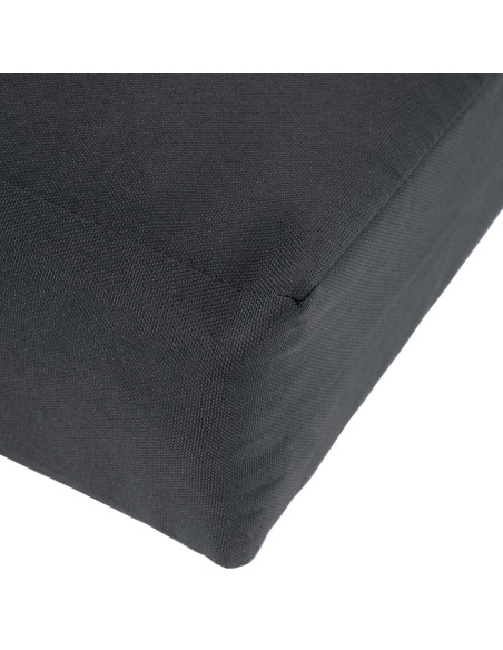 Banc de jardin avec coussin 3 places 180 cm Bois de teck Naturel Tissu Gris foncé Kelor - 2