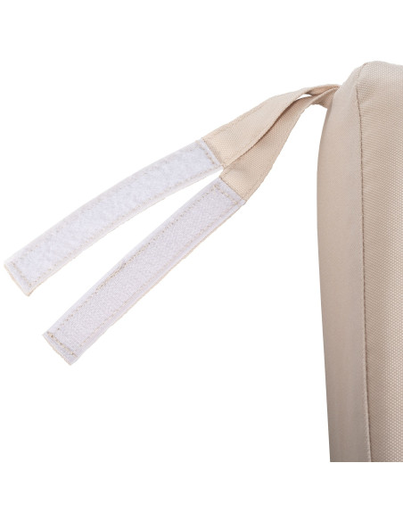 Grand Banc de jardin avec coussin 3 places 200 cm Bois de teck Naturel Tissu Blanc crème Kelor - 3