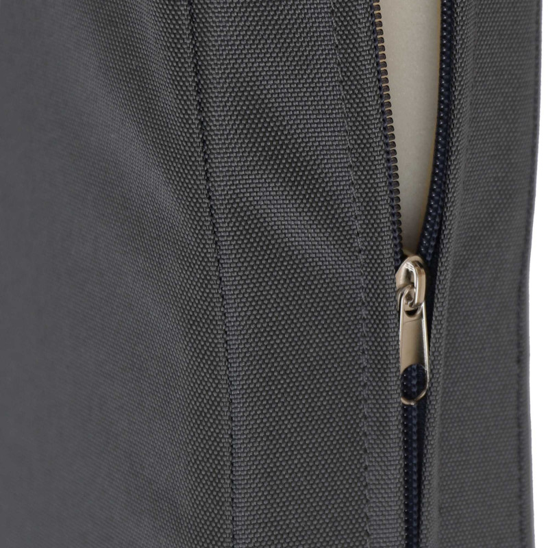 Grand Banc de jardin avec coussin 3 places 200 cm Bois de teck Naturel Tissu Gris foncé Kelor - 4